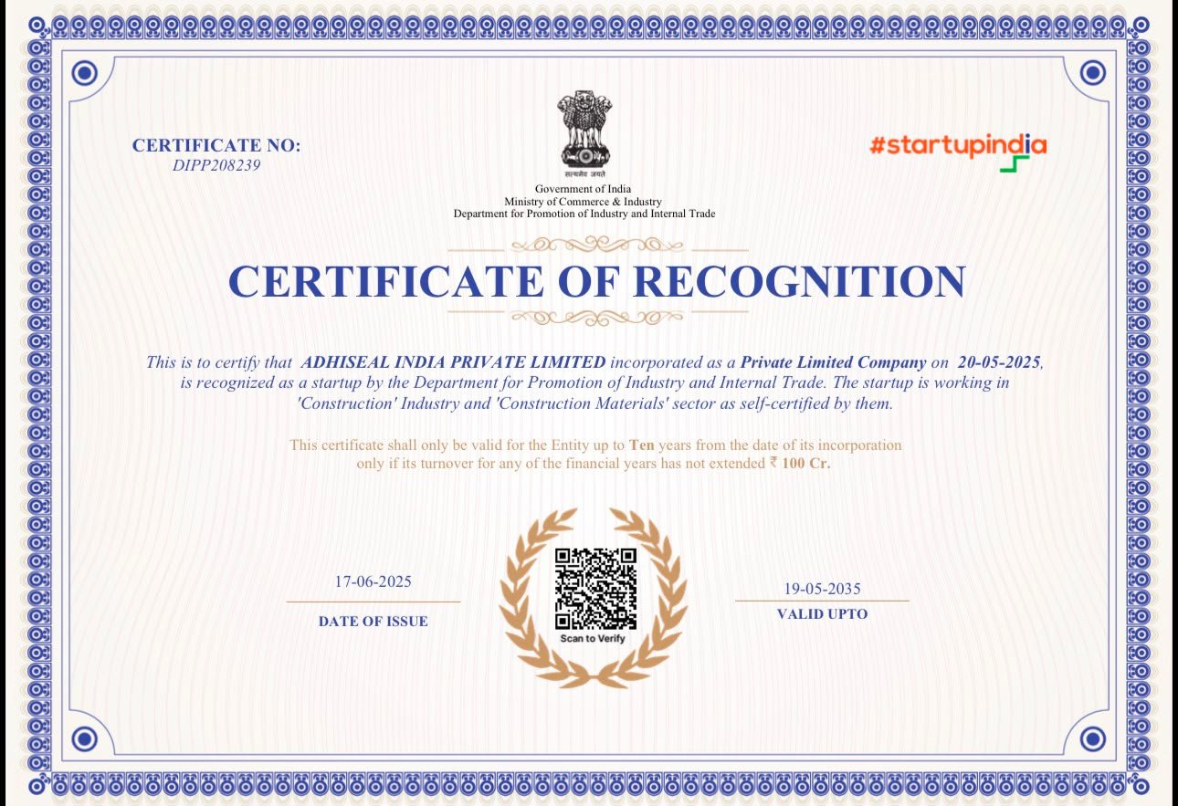 Startup India Certificate